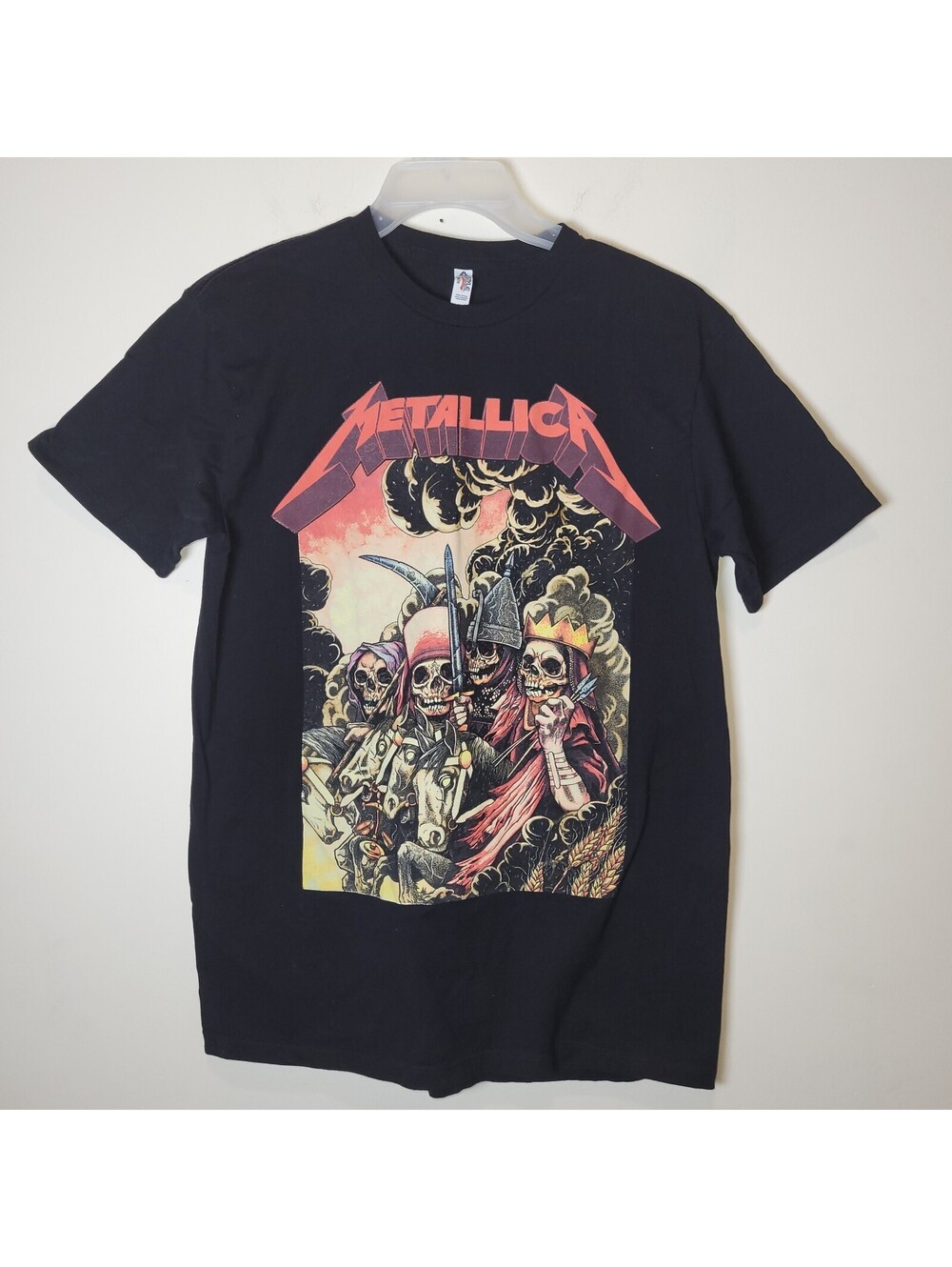 Metallica The Four Horsemen T Shirt Black Pushead Graphic Band Shirt sz L